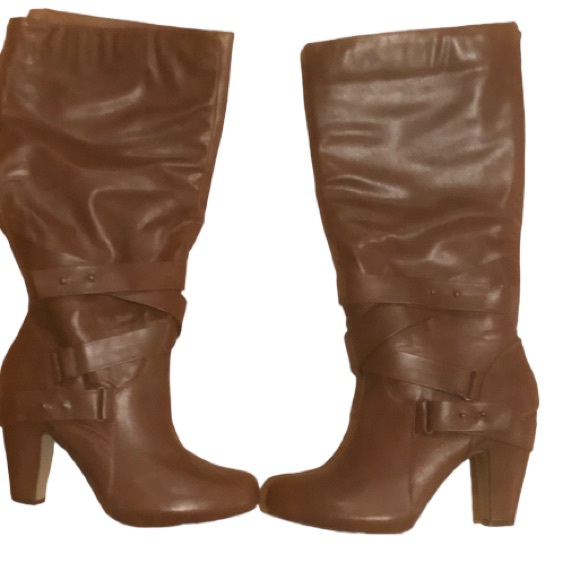 Madden Girl Shoes - MADDEN GIRL SIZE 8.5-9 chestnut  brown knee high boots vegan leather  I believe